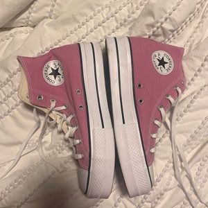 WORN ONCE women's pink platform converse size 9